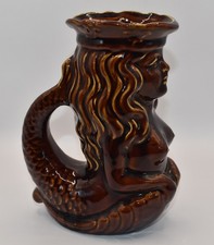 Rare Vintage Dartmouth Pottery  Mermaid Brown Gluggle Glug Jug