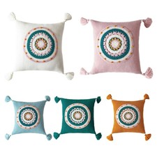 Boho Knitted Throw Pillow for