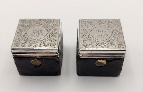 Victorian silver gilt inkwell - gilt,