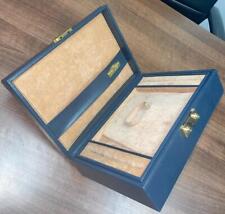 ROLEX RARE BEAUTIFUL VINTAGE BLUE WATCH BOX WITH KEY & DOCUMENT HOLDER MH505