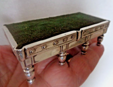 Silver Pin Cushion RARE Antique Sterling hallmark 1910  Snooker Billiard Table