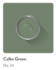 FARROW & BALL PAINT  SAMPLE 10ML - CALKE GREEN # 34  ESTATE EMULSION 