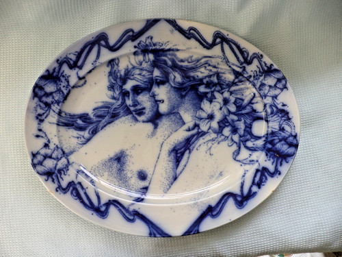 Art nouveau flow blue - nouveau,