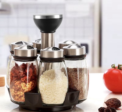Jar revolving spice rack - 6-jar,