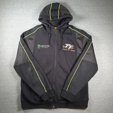 Isle of Man TT Monster Energy Hoodie Mens XXL Black Road Race Moto Hooded Zip