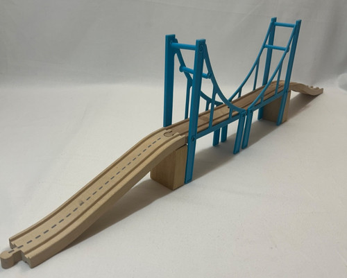 Wooden blue train track - wooden,