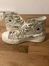 Converse Hi Top Trainers UK 6 Platform Sneakers Desert Sand Lime Rave CTAS Lift