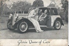 TRIUMPH GLORIA 'QUEEN OF CARS' 1933 PERIOD PUBLICITY B/W POSTCARD