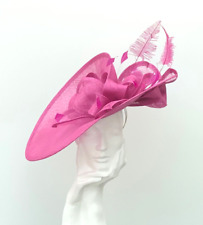 Fuschia Cerise Pink Upback Large Wedding Occasion Hatinator Hat Fascinator