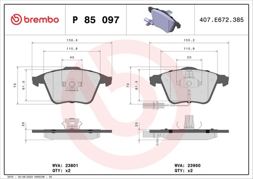 Brake pads set - front, right