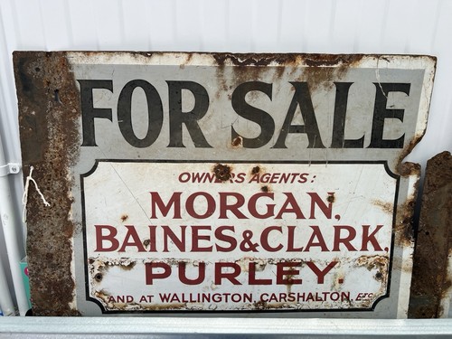 Vintage enamel sign double - sign,