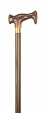 Durable Wooden Brown Escort Crutch Handle Crook Stick with Rubber Ferrule