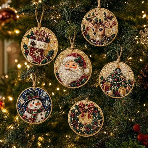 6pcs diy christmas diamond - 5d,