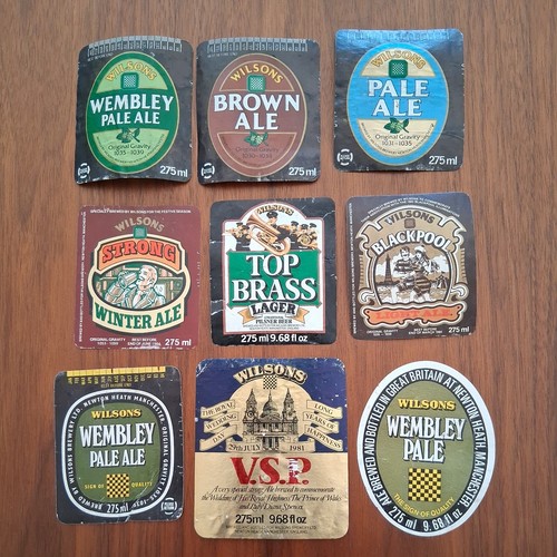 Beer bottle labels - used,