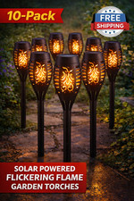 10x Solar Garden Torch Lights