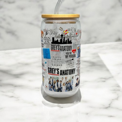 Greys anatomy 16oz glass - greys,