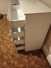 High Gloss Chest of Drawers Tall Wide Bedside Table Cabinet Bedroom Furniture ;