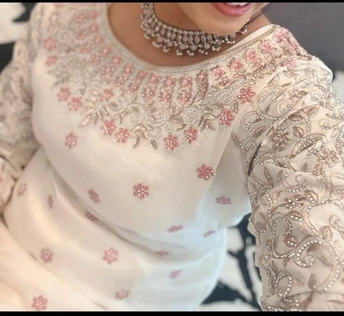 White and pink - and, embroidery