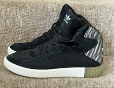 Adidas Tubular Invader 2.0 Trainers Hi Tops UK8 Unisex Sneakers Black Suede