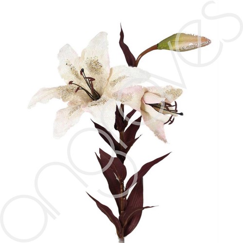 White lily with glitter - with,