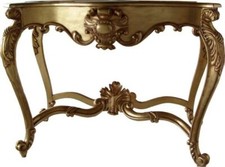 Gold console table with marble - table,