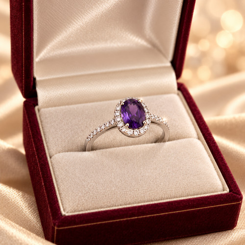 Simulated amethyst diamond - simulated,