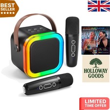 Portable Bluetooth Karaoke Machine for Kids & Adults - 2 Wireless Mics Included