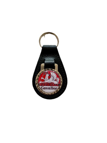 Black leather keyring fob - black,
