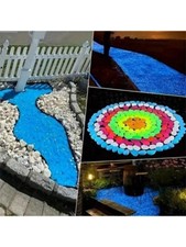100PCS GLOW IN THE DARK STONES PEBBLES LUMINOUS GARDEN AQUARIUM FISH TANK UK