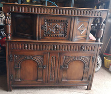 Antique Solid Oak Court Cupboard Circa 1850 Excellent