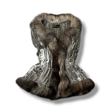 Fur Vest Rabbit Grey Women's