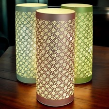 LED Table Lamps Battery Powered Cordless Glass Lights Blue Green Pink Flowers