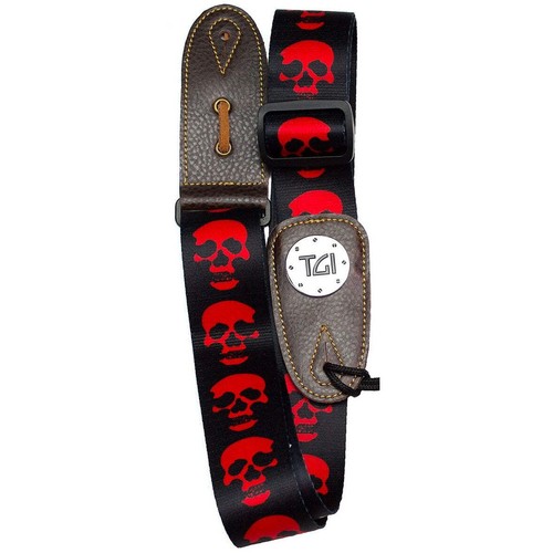 Tgi red skulls - skulls, strap