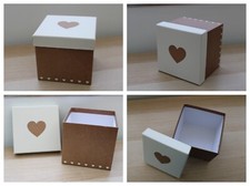 2 x Kraft Brown Heart Square