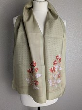 Vintage Ladies Scarf St Michael autumnal floral taupe green Design