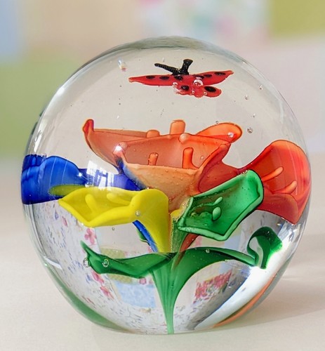 Vintage glass paperweight - vintage,