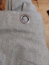 Dunelm Grey Eyelet Lined Blackout Door Curtain Size 284 cms Wide X 228 cms Long.