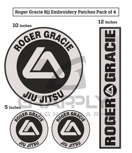 Bjj gracie embroidery patches - gracie,