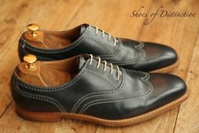 Crockett & Jones Drummond Blue Leather Oxford Brogue Shoes UK 8.5 E US 9.5