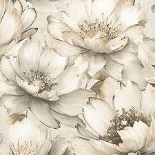 Muriva Aminah Floral Cream Wallpaper 224503 - Large Flower Lily Petals
