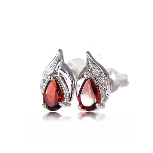 Natural garnet earrings - natural,