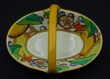 CHARLOTTE RHEAD Bursley-Ware c1930/40's OVAL BASKET TL38 - 15cm L - Excellent