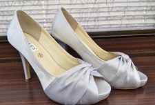Silver Court Shoes With Matching Bag