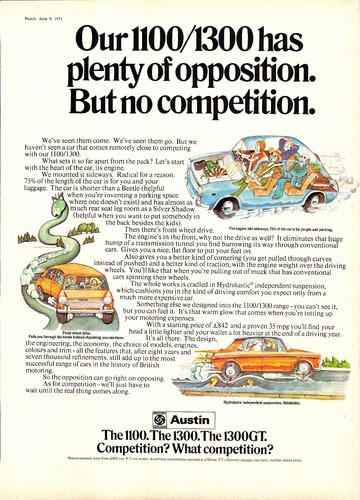 1971 advert austin 1100 - '1100,, 1300