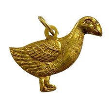 Vintage Brass Charm Duck Goose