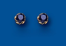 Real Sapphire Solitaire Stud