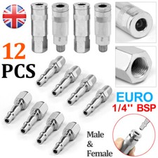 12PCS Air Line Fitting Connector for PCL Vertex Compressor 1/4 BSP Male Female
