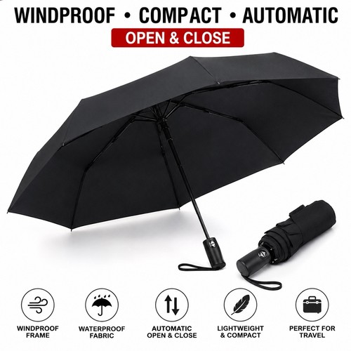 Black windproof compact - black,