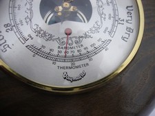 Vintage Aneroid Weather Barometer - Oak Surround - VGC