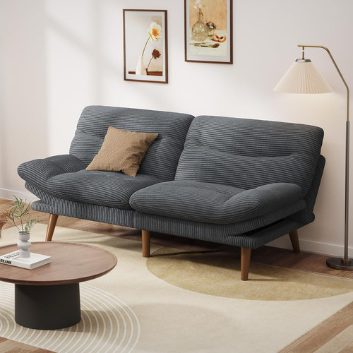 Grey convertible futon - grey, sofa
